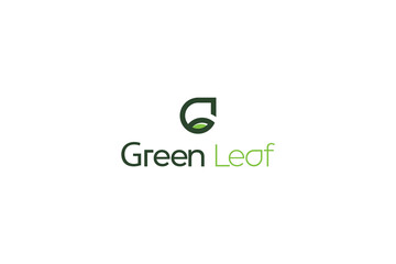 Letter G green leaf natural environmental eco-friendly logo