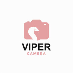 viper and photography simple and modern logo