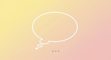 Pastel Thought Bubble Minimalist Design Blank Speech Soft Colors Gradient Background