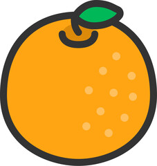 オレンジのアイコン（線画カラー）のイラスト