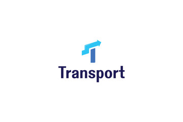 Letter T transport way direction logo
