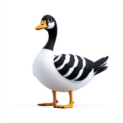 Obraz premium Adorable Cartoon Goose: A whimsical 3D rendering of a friendly goose.