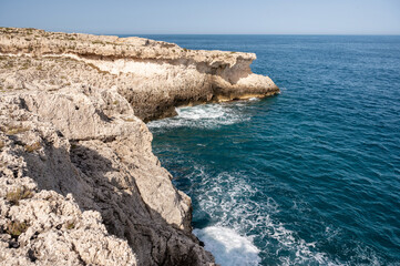 View of the coast of Syracuse near Ortigia in Sicily