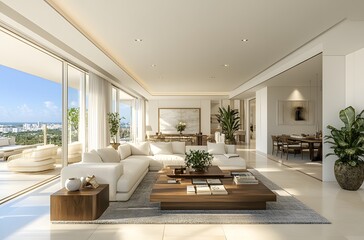 Modern Luxury Apartment Living Room Design With City View