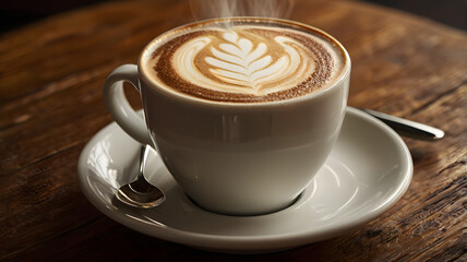 Obraz premium cup of coffee with milk, ai generated