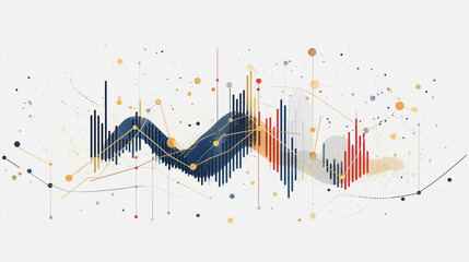 Obraz premium Abstract white background with Colorful charts and graphs with statistics to innovative analyze business potential and forecast future development of companies growth.
