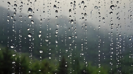 rain drops on window, ai generated