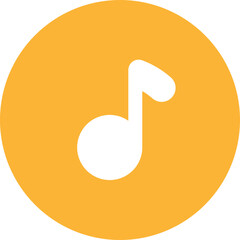 Music icon in negative space