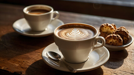 cup of coffee with chocolate and cinnamon, ai generated