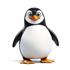 Fototapeta premium Adorable Penguin: A charming 3D rendering of a happy penguin.
