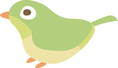 横向きのメジロのイラスト