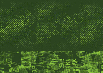 Background with glitch distorted grunge textures . grunge background texture with halftone dots, glitched shapes, textures and lines .Screen print vector background with grunge textured surface.