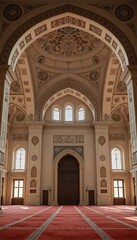 Obraz premium Serene Mosque Interior: Architectural Grandeur in Subtle Hues