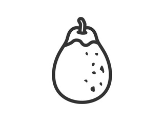 パパイヤのアイコン（線画）のイラスト