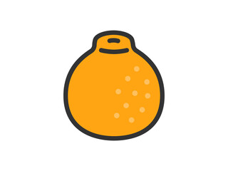 デコポンのアイコン（線画カラー）のイラスト