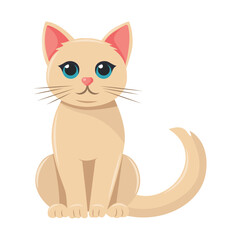 Illustration of a cat in cartoon style. Vector isolated on white background.