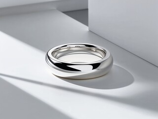 simple silver ring, clean background