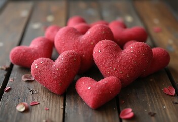 Fototapeta premium Rustic Valentine's Hearts