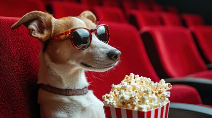 Dog at the Movies: Popcorn & Sunglasses