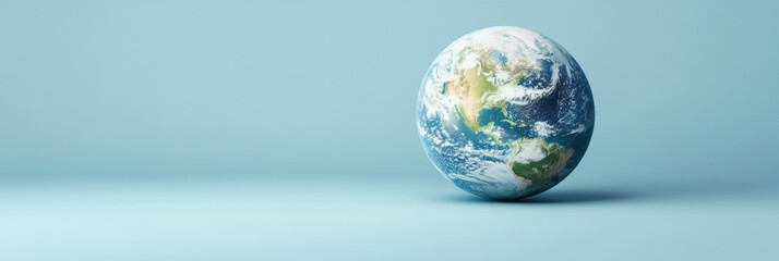 Fototapeta premium Serene Earthscape on Blue Background – Minimalist Conceptual