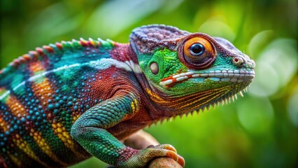 Fototapeta premium Ambanja Panther Chameleon, reptile, forest animal, reptile, forest animal