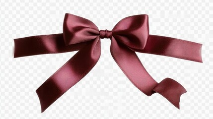 Elegant Burgundy Satin Bow with Intricate Texture