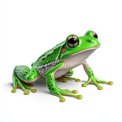 Obraz premium Vibrant Green Frog: A Close-Up Portrait of Nature's Gem