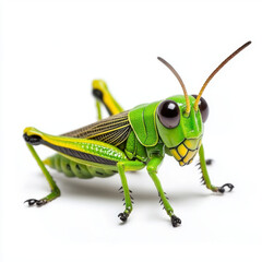 Vibrant Green Grasshopper: A Close-Up View of Nature's Beauty