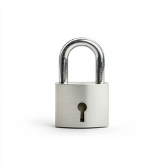 Naklejka premium Silver Padlock , Security and Safety Concept, Isolated on White Background Cutout