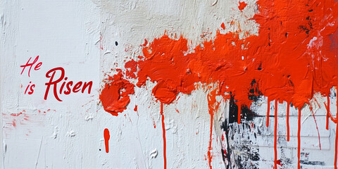 Abstract Easter Christian background with the inscription "He is risen". 