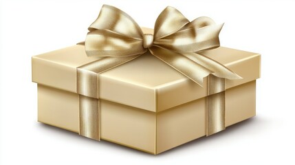Obraz premium Elegant Gold Gift Box with Decorative Bow