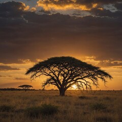 Fototapeta premium sunset in continent