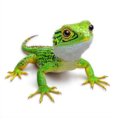 Obraz premium Vibrant Green Lizard: A Close-Up Portrait