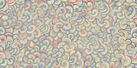 Abstract Swirls Pattern. Colorful Seamless Background