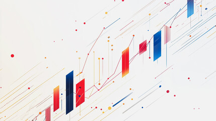 Fototapeta premium Abstract white background with Colorful charts and graphs with statistics to innovative analyze business potential and forecast future development of companies growth.