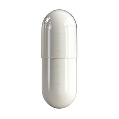 White Capsule Pill Isolated on transparent Background