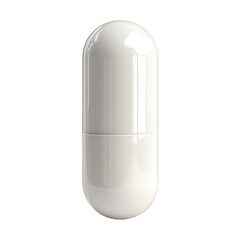 White Capsule Pill Isolated on transparent Background