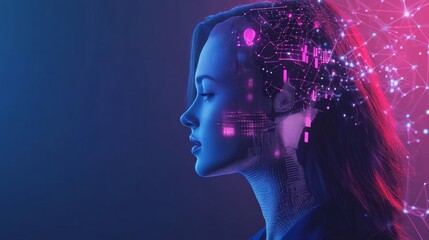 Obraz premium Businesswoman leveraging ai technology for enhanced data analysis and decision making