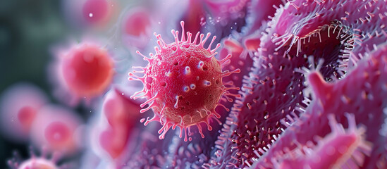 viruses causing infection in host organism, flu, corona, hmpv, outbreak concept