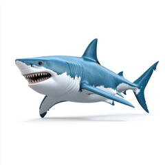 Fototapeta premium Majestic Great White Shark: Ocean's Apex Predator in 3D