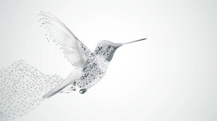 Fototapeta premium Digital Hummingbird in Flight