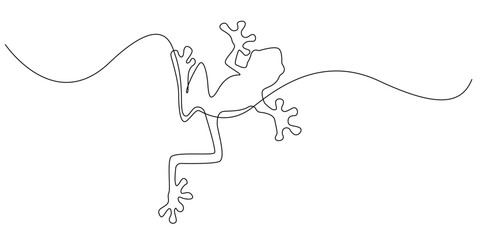 continuous line drawing of frog.one line drawing of frog animal.single line vector illustration.isolated white background