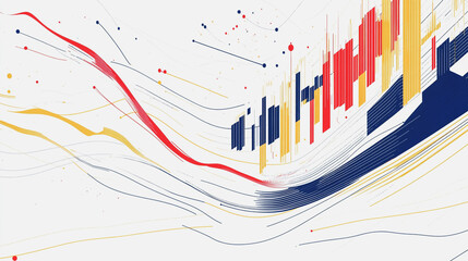 Abstract white background with Colorful charts and graphs with statistics to innovative analyze business potential and forecast future development of companies growth.