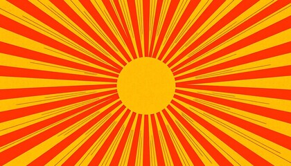 Radiant Sunburst Design Red Yellow Rays Background