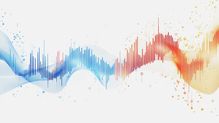 Obraz premium Abstract white background with Colorful charts and graphs with statistics to innovative analyze business potential and forecast future development of companies growth.