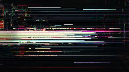 Digital Glitch Noise Static Television VFX, Striped Visual Effects Mimicking CRT TV Screen No Signal Distortion, Perfect for Retro, Sci-Fi, and Creative Media Projects with a Futuristic Glitch Aesthet
