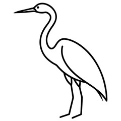 heron on a white background