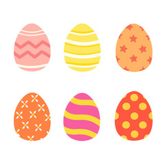 Cute Easter Egg Clipart. Colorful Easter Egg Illustration Set.