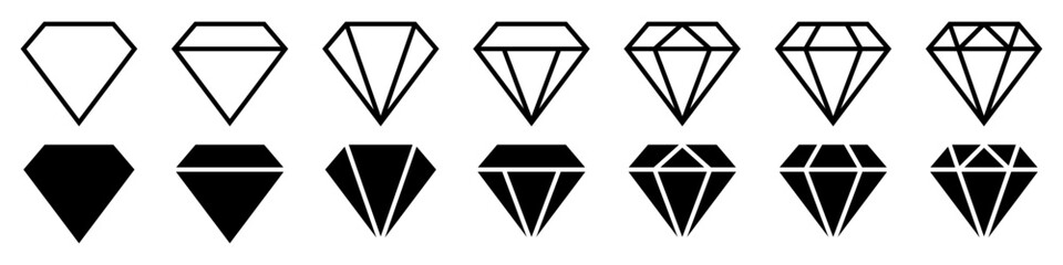 Diamond icon symbol set simple design