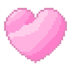Obraz premium Heart pixel icon simple retro game design